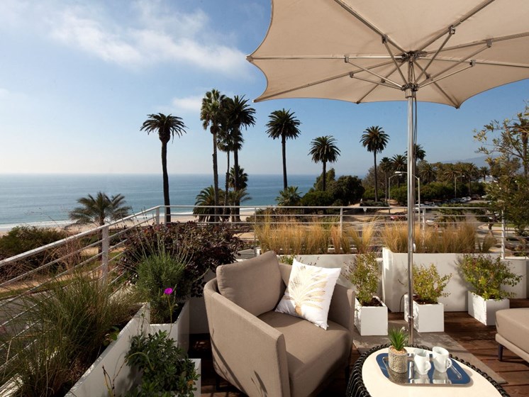Private Roof Top Garden Deck with Full Ocean Views, at 301 Ocean Avenue, Santa Monica